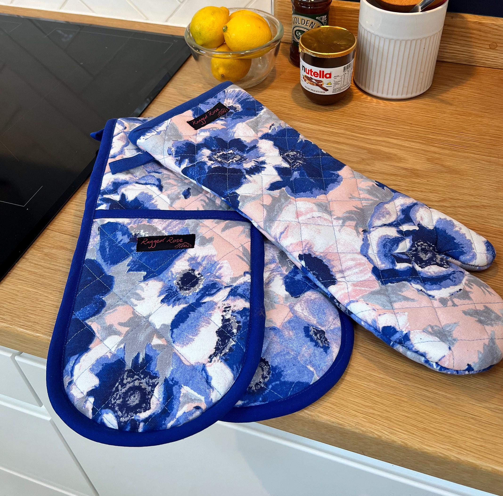 Gants De Four à Imprimé Roses Vintage, Gants De Cuisine Doubles