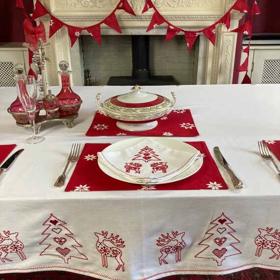 AFXXE Placemat Kerst, Placemat Kerst Afwasbaar, Placemat