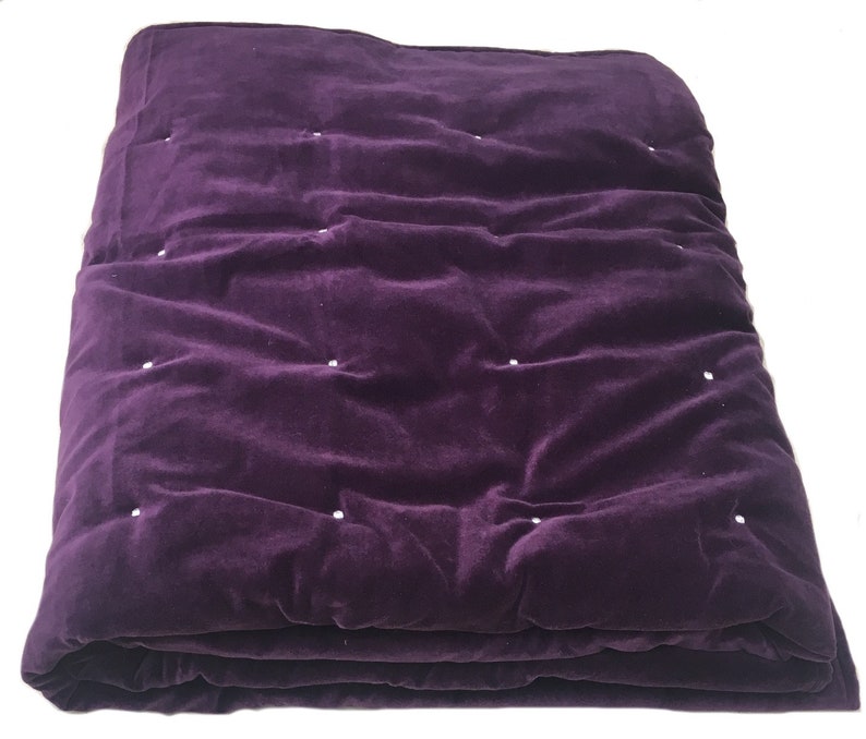 Soft Quilted Velvet Bed Blanket Bedding Etsy