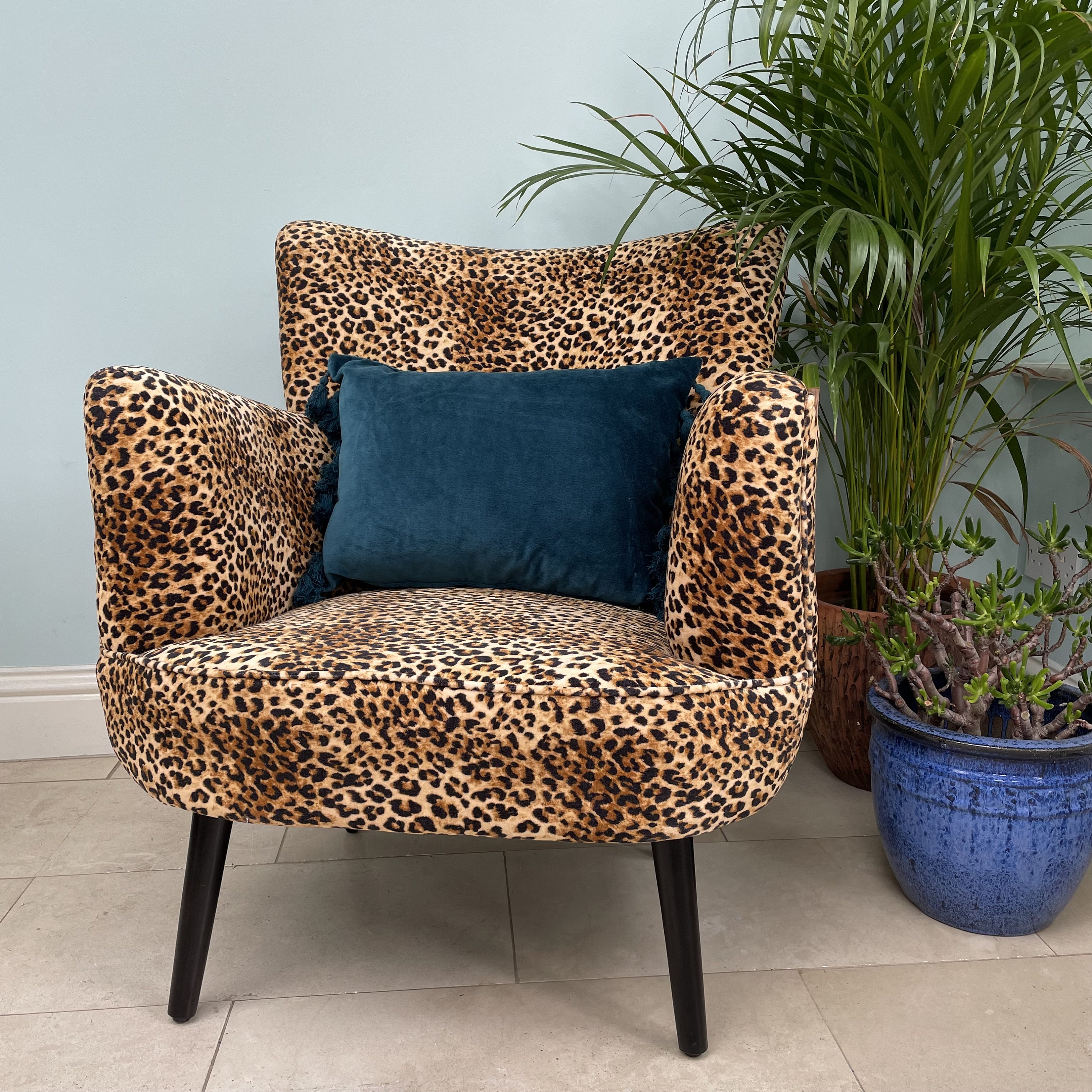 Leopard Animal Print Armchair and Matching Footstool. Etsy UK — free download