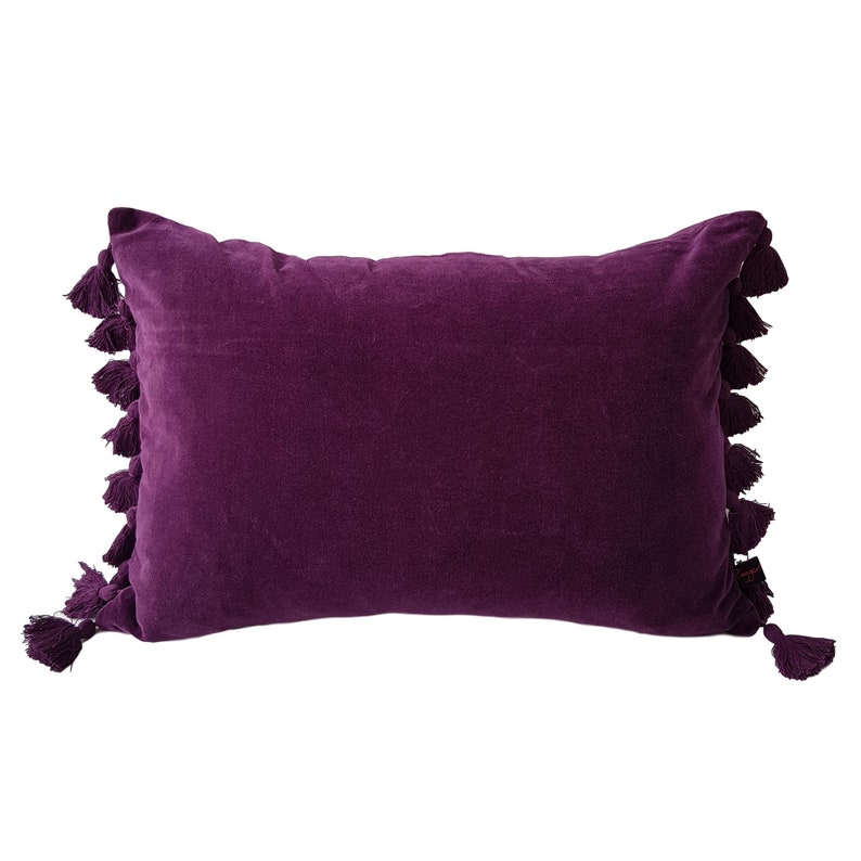 Velvet Tassel Trim Cushion Oblong Velvet Cushion Cushion Etsy