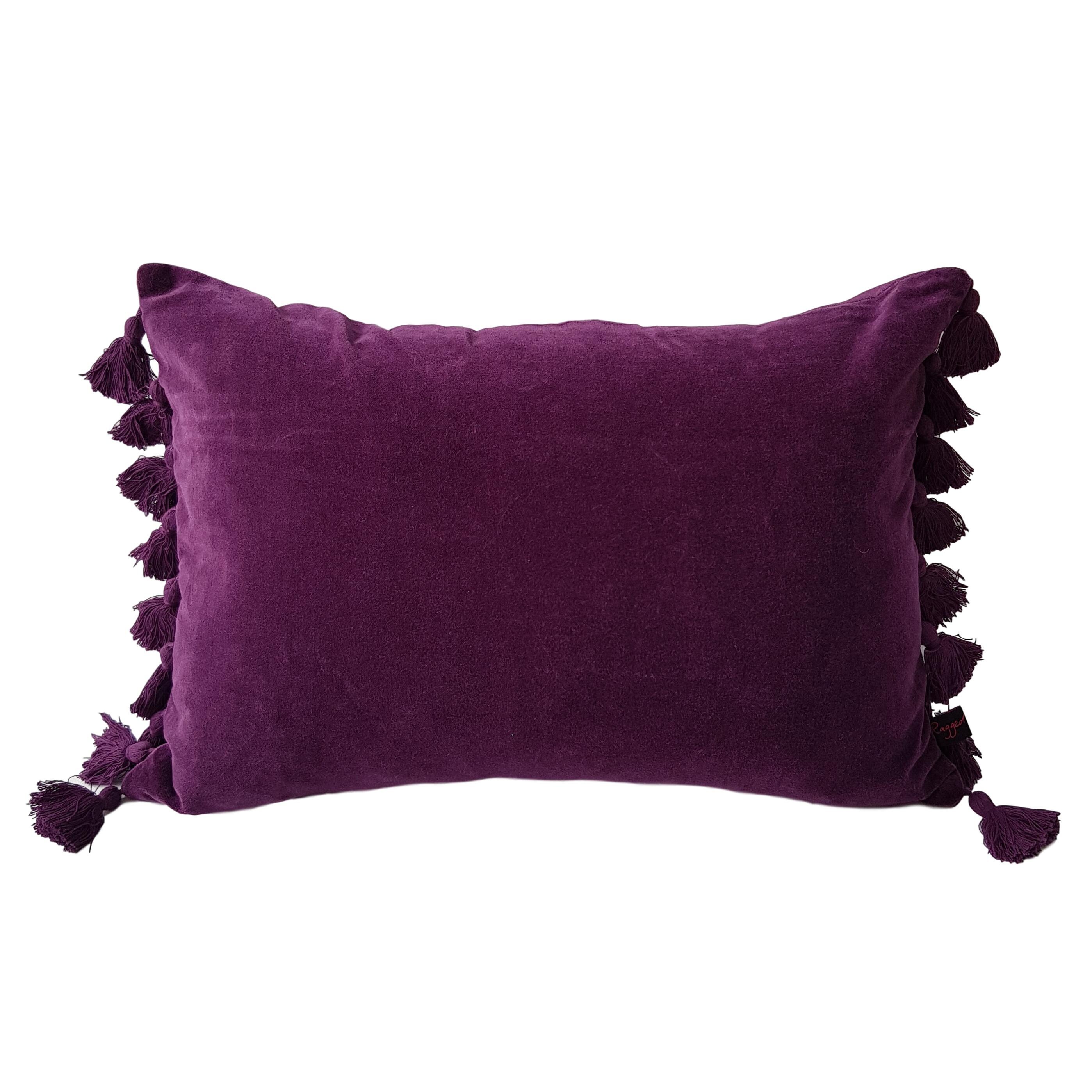 Velvet Tassel Trim Cushion Oblong Velvet Cushion Cushion Etsy UK