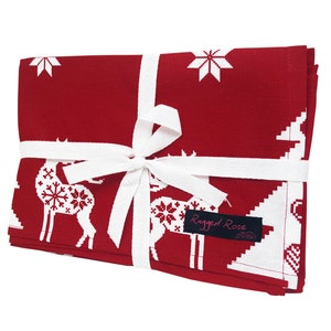red christmas tea towels