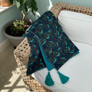 Peacock Print Bedding, Velvet Throw Blanket, Peacock Velvet Throw, Peacock Blanket, Feather Throw, Velvet Bedspread, Couch Throw, Bed Throw