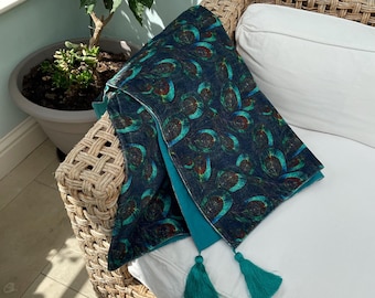 Biancheria da letto con stampa di pavone, coperta di velluto, coperta di velluto di pavone, coperta di pavone, coperta di piume, copriletto di velluto, coperta per divano, coperta per letto