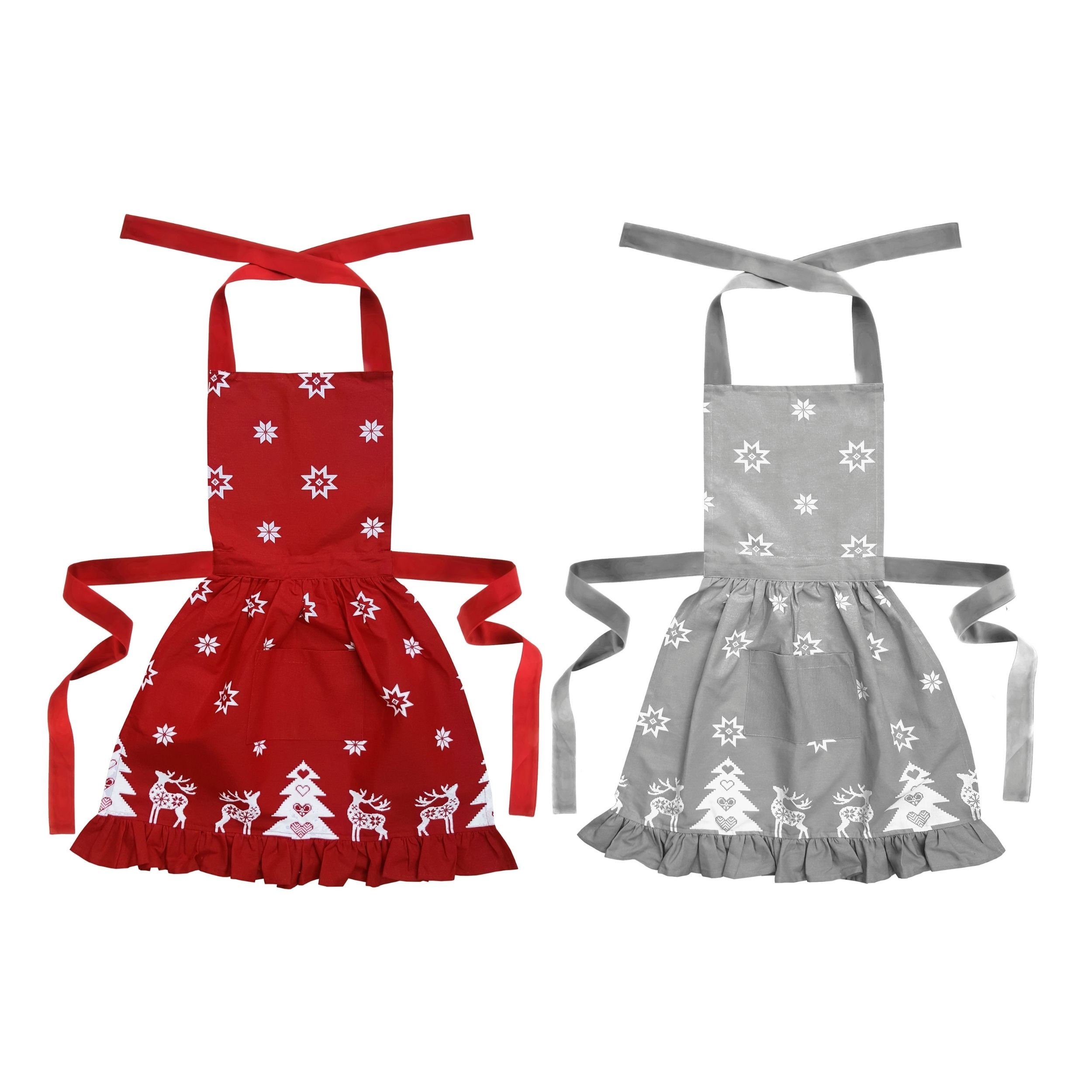 Women's and girl's matching retro style Christmas aprons