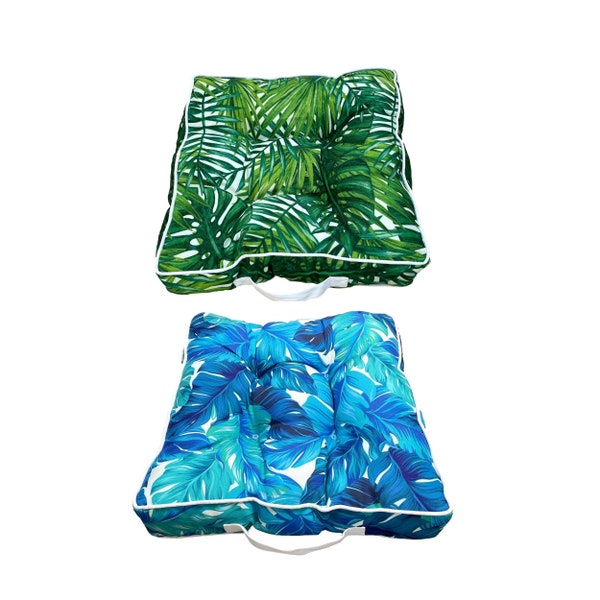 Outdoor Cushion, Water Proof Box Cushion, Picnic Cushion, Garden Bench Seat Pads, Tropical Prints, Porch Box Cushion, Balcony Seat Pads