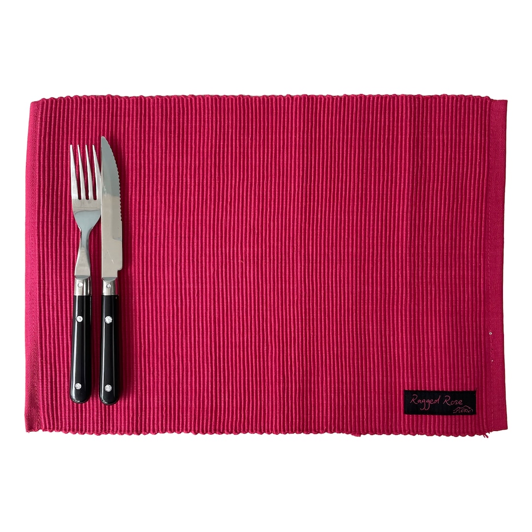 Pink Placemats Set Pack of 4 Tablemats Ribbed Place Mats Etsy