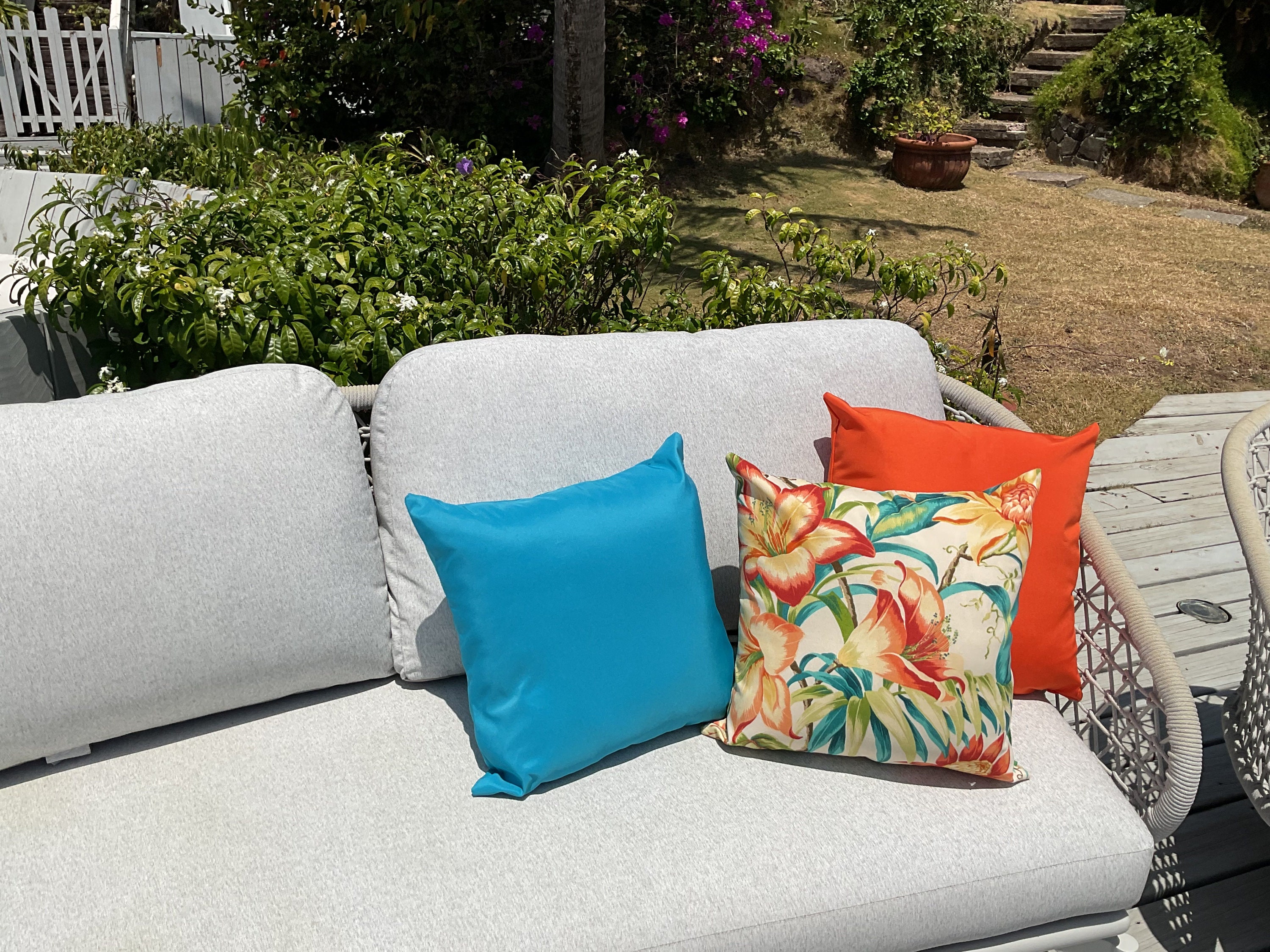 Bright top garden cushions