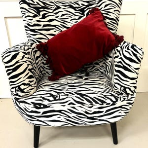 zebra print velvet armchair