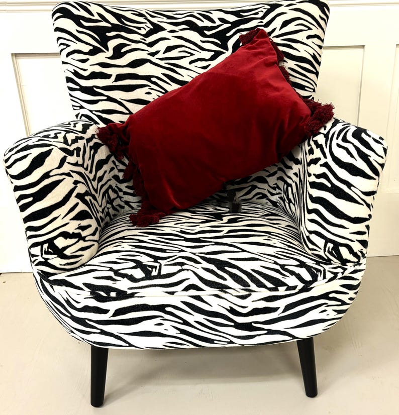 zebra print velvet armchair