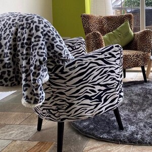 zebra animal print velvet armchair