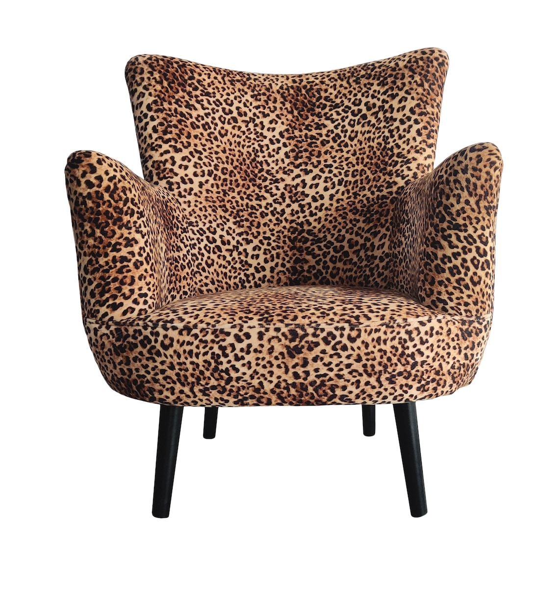 Animal Print Velvet Armchair and Footstool Leopard Print Etsy