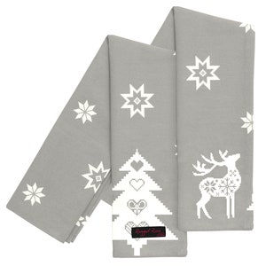 grey christmas tea towels