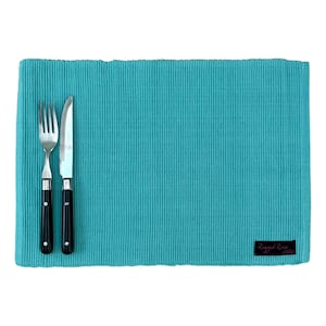 Colourful Ribbed Placemats Set, Pack Of 4 Place Mats, Cotton Table Placemat Set