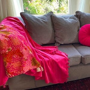 pink velvet throw