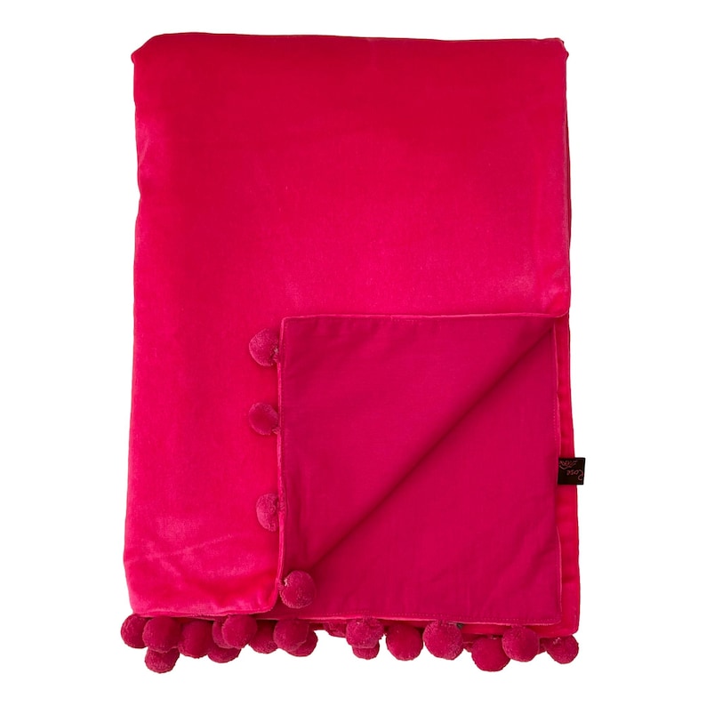 pink velvet throw