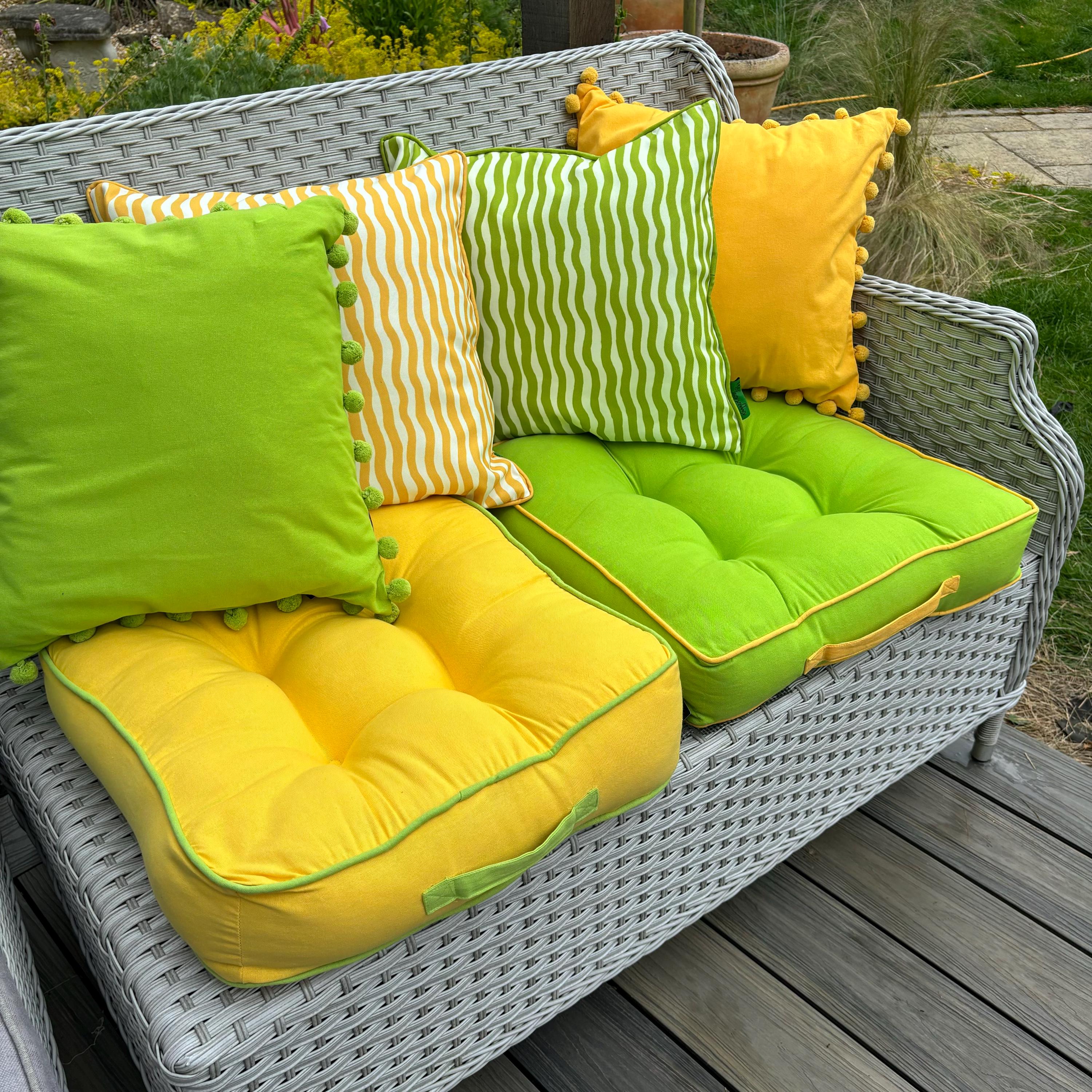 100% Cotton Box Cushion for Garden Seating, Festival Floor Cushion