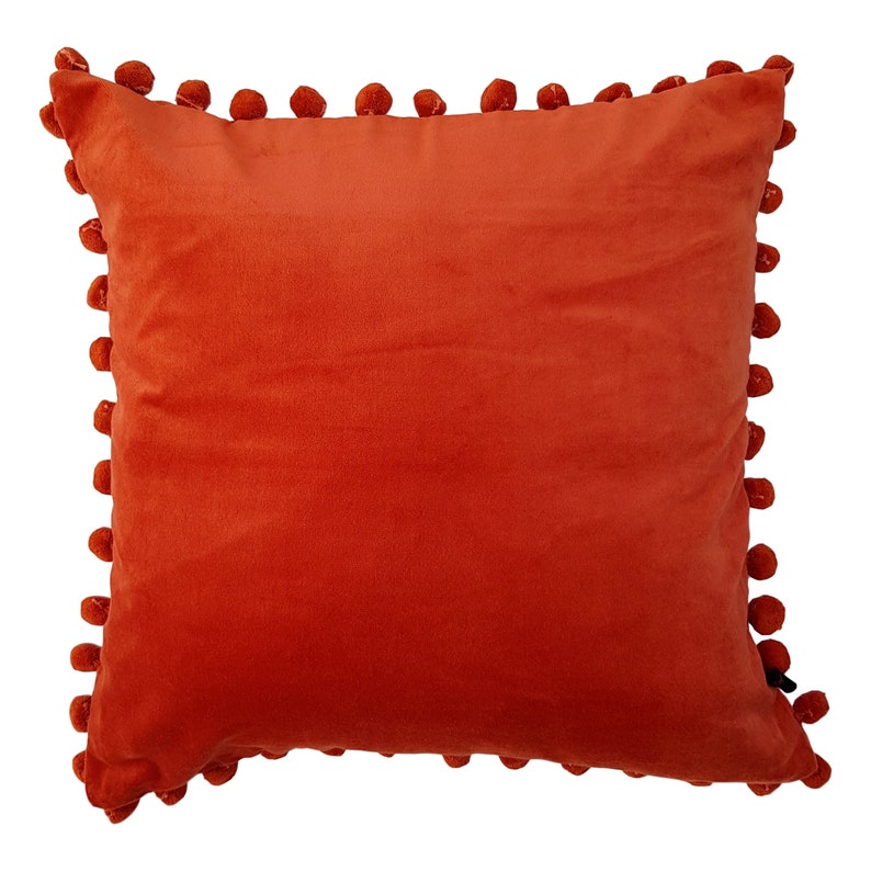 Jewel Coloured Velvet Cushions With Pom Pom Trim Velvet Etsy UK