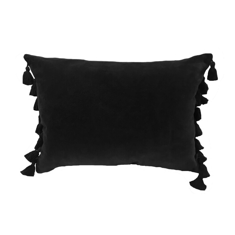 Velvet Tassel Trim Cushion Oblong Velvet Cushion Cushion Etsy UK