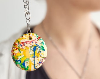 Celebrate Pride | handmade clay pendant |  LGBTQ Necklace |  LGBT Keychain | LGBTQ gift | Queer necklace |  Pride Necklace | Lesbian Keyring