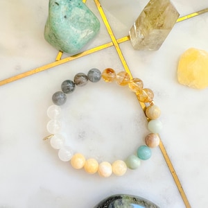 LONG-COVID SUPPORT Gemstone Bracelet\Beaded Stretch Bracelet\Gift for Covid\Gift for Healing\Long Haul Healing Bracelet\Covid Gemstones