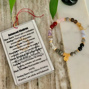 BALANCED CHAKRAS Gemstone Bracelet\Reiki Bracelet\Healing Stones\Yoga Bracelet\Chakra Bracelet\Gift for Yogi\Gift for Balance\Wellness Gift