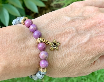 Fibromyalgia Support Gemstone Bracelet \ Crystal Healing Mala Bracelet\ Pain Relief Bracelet\ Fibromyalgia Jewelry \ Pain Relief Gift