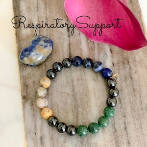 RESPIRATORY SUPPORT Gemstone Bracelet\Asthma Support Bracelet\Gift for Lung Cancer Patient\Pneumonia Support Bracelet \Asthma Heal Bracelet