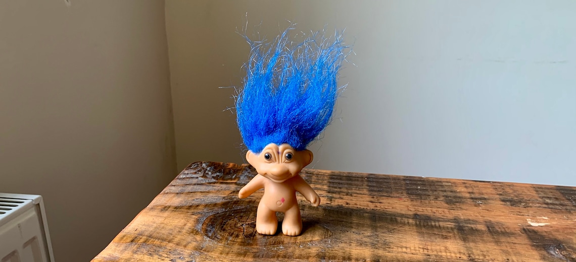 Blue Hair Troll Doll - 5" Russ Berrie - wide 2