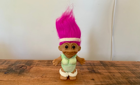 Vintage, 1980s, 1990s, Russ, Pink, Hair, Girl, Troll, Doll, Figure, In,  Work Out Costume, Leotard, Leg Warmers, Headband, Collectible, Toy 