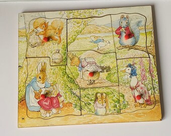 Vintage, 1980s, 1990s, Frederick Warne, Beatrix Potter, Jemima Puddle-duck, Peter Rabbit, Wooden, Jigsaw Puzzle, Gift, Retro, Collectible