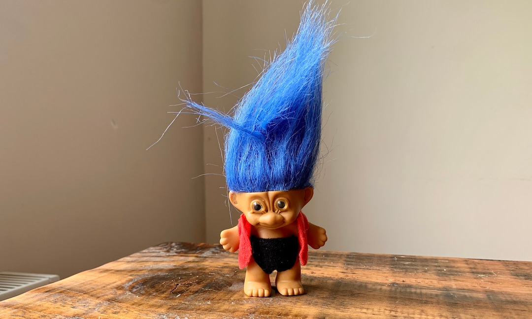 Blue Hair Troll Doll - 5" Russ Berrie - wide 3