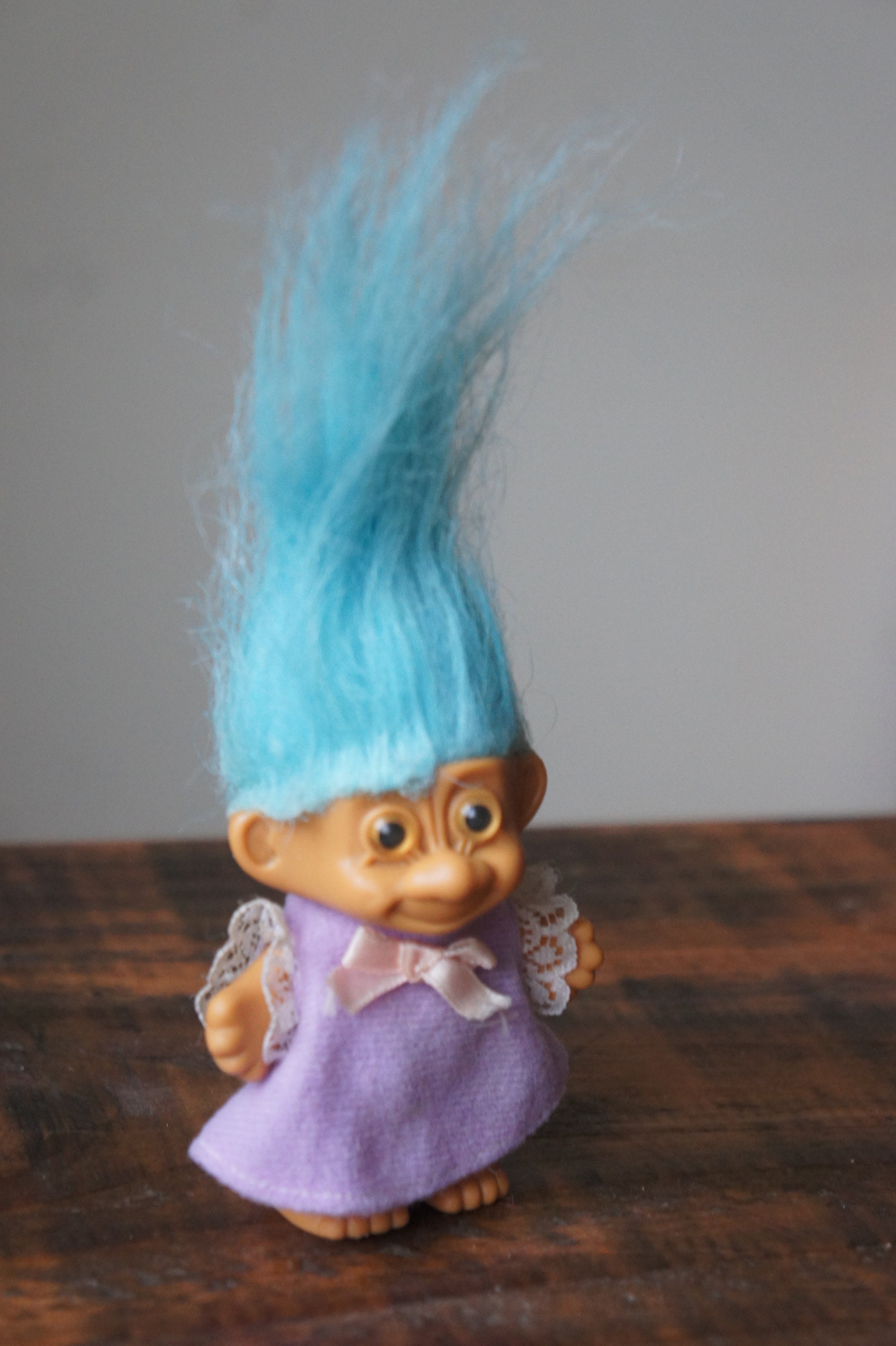 Vintage década de 1990 Pelo azul Troll Muñeca Vestido Etsy