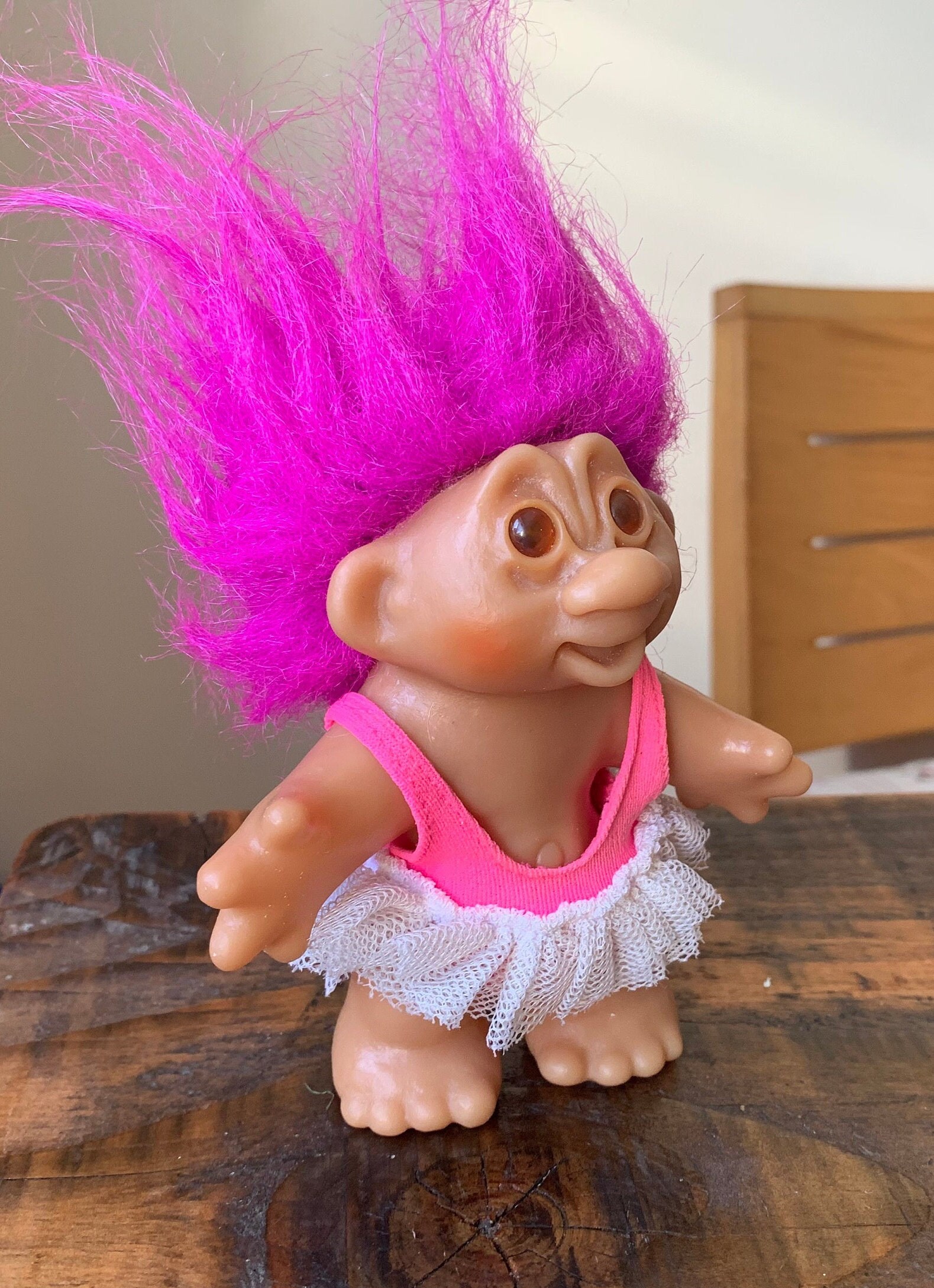 Vintage 1986 Dam Pink Purple Hair Troll In Pretty Etsy UK