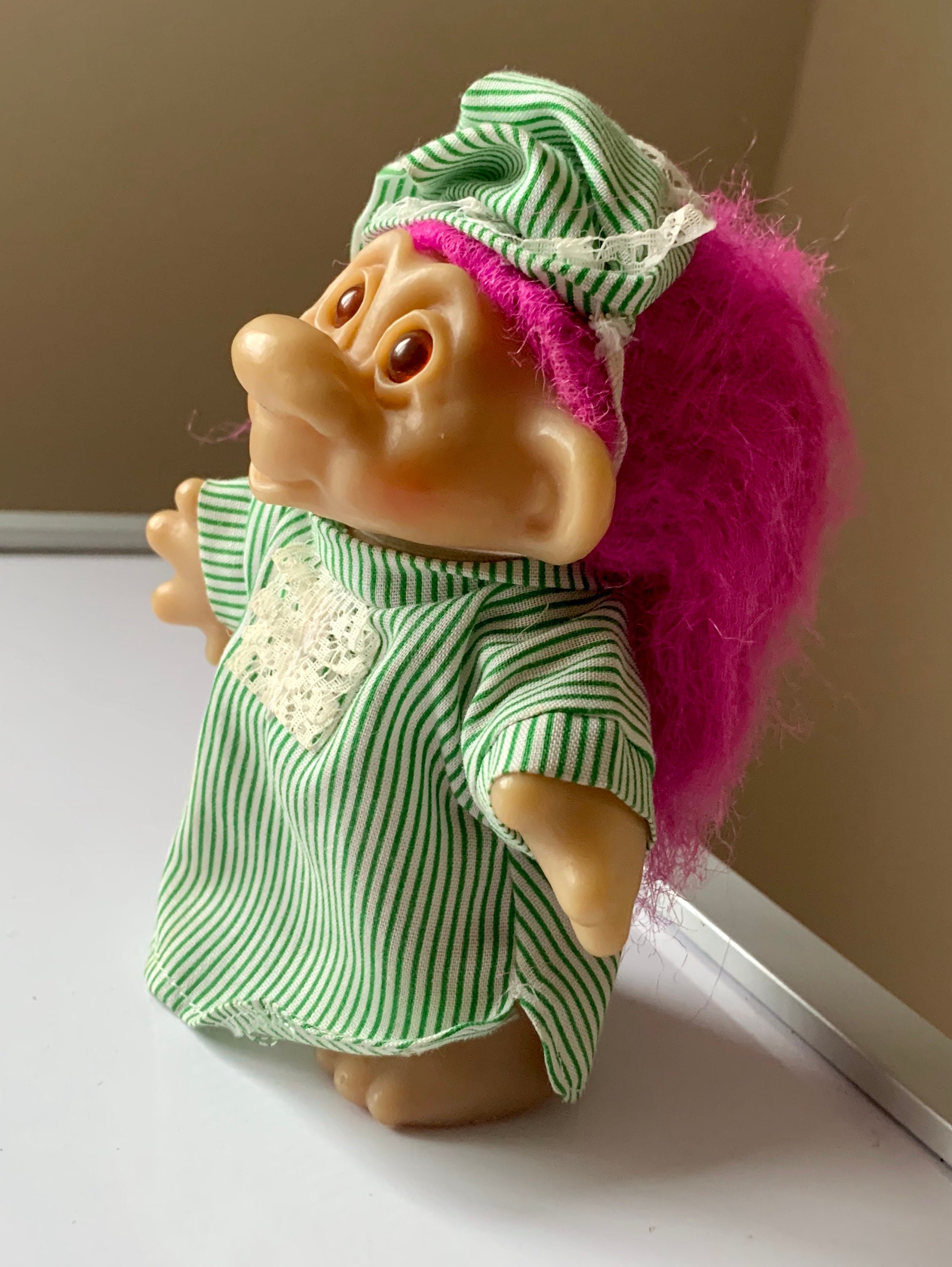 Vintage 1986 Dam Pink Purple Hair Troll Doll Figure in Etsy