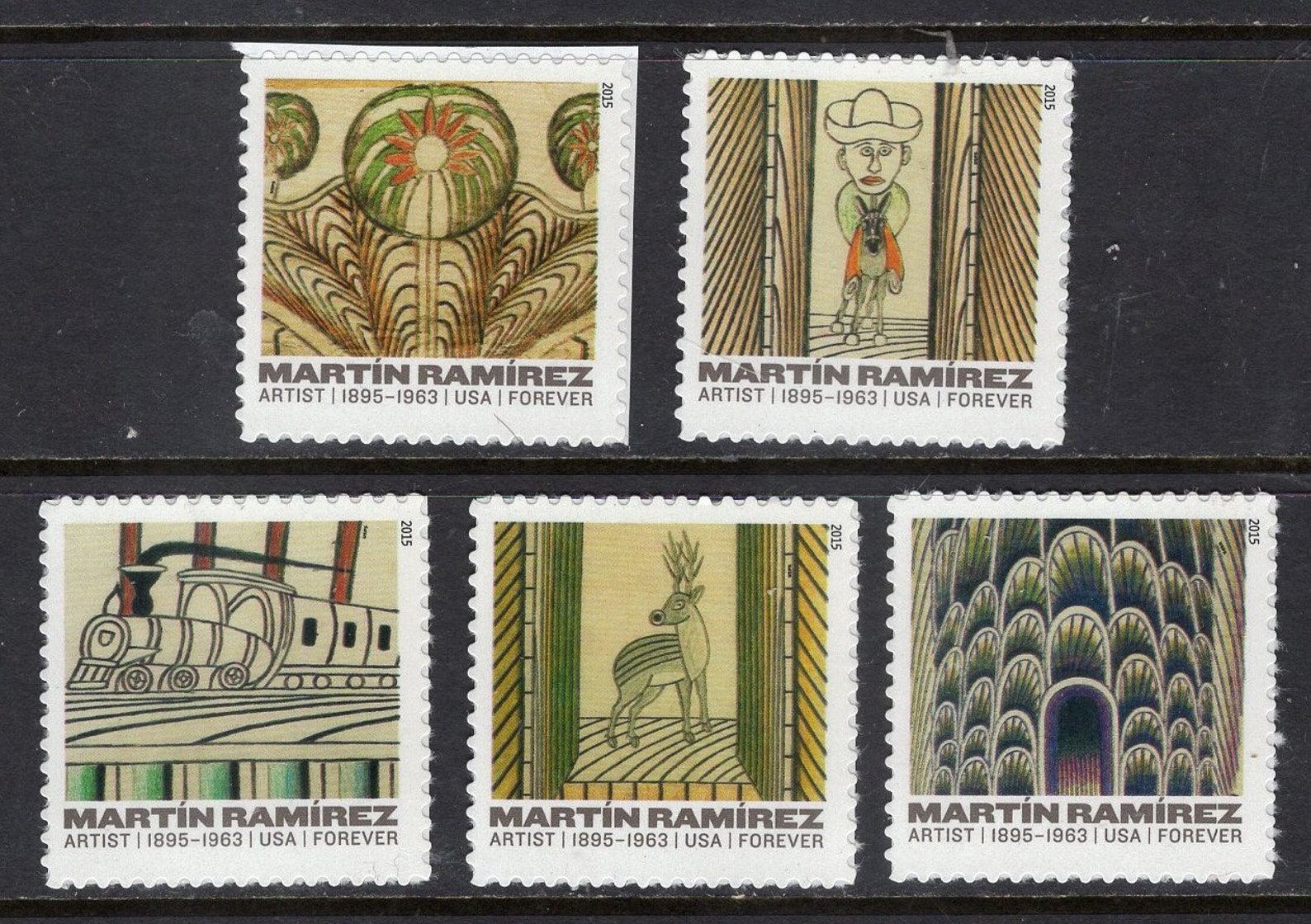5 MARTIN RAMIREZ Art Stamps FOREVER Bright Usa Stamps Etsy