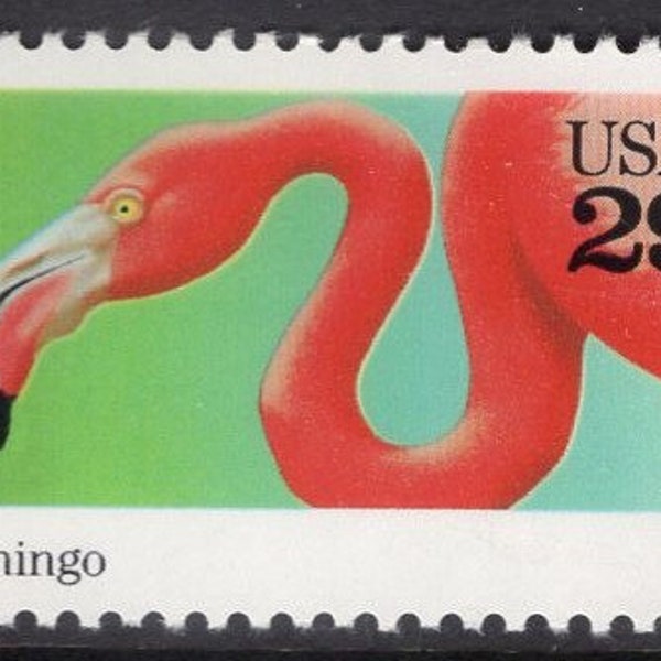 5 FLAMINGO BIRD Bright Unused USA Postage Stamps - Quantity Available - Vintage 1992 - Stock# 2707 - Free Domestic Shipping