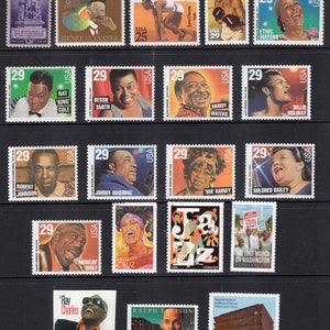 BLACK AMERICANS Collection #3 - 20 Fresh Bright Usa Stamps No Duplication with our other Black Heritage Collections -Stock# B3- FreeUSA Ship