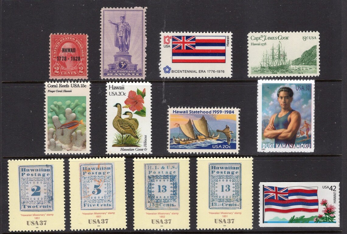 HAWAII 2 STAMP COLLECTION of 29 Stamps inc 1 Sheet of 4 Usa Etsy