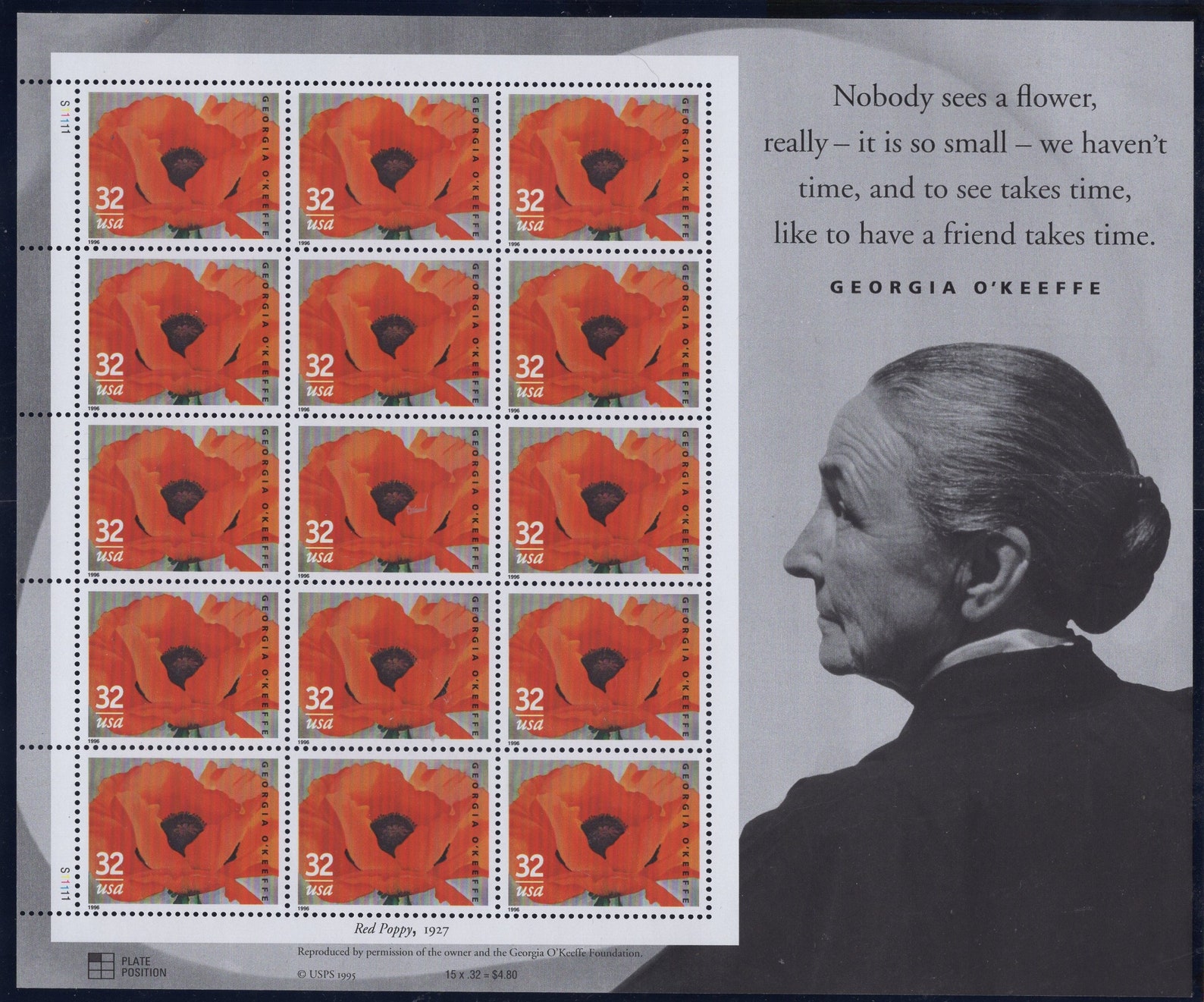 O'KEEFFE ARTIST Decorative Sheet of 15 32c Stamps Etsy