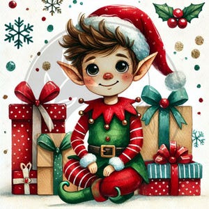 50 Imagens Digitais de Elfos de Feliz Natal Kit de Arte Digital para Impressão Download Digital Instantâneo Imagens Vintage Scrapbooking Diário Criação de Cartões
