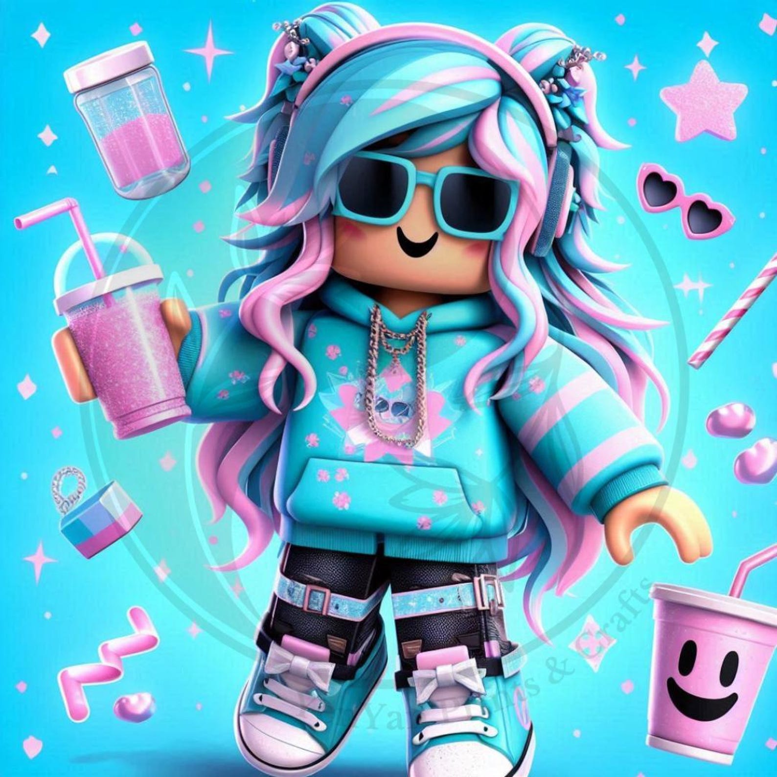 71 Cute Roblox Characters Digital Art Printable Kit Instant Digital ...