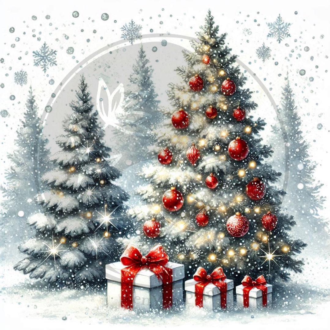 50 Christmas Trees Digital Images Digital Art Printable Kit Instant ...