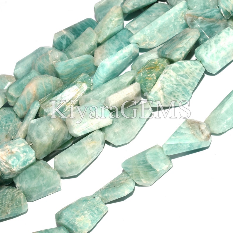 Nuggets Stone Natural Amazonite Nuggets Stone 10.2x13-10.2x22mm Smooth Nuggets AAA Quality Amazonite Gemstone Sky Blue Amazonite