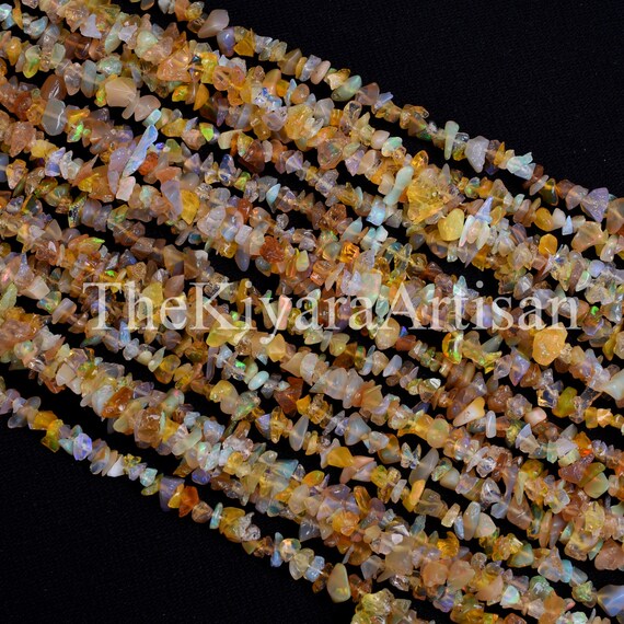 1 Strand Natural Ethiopian Opal Chips Uncut Smooth 3-5mm 34/"Inch Gemstone Beads