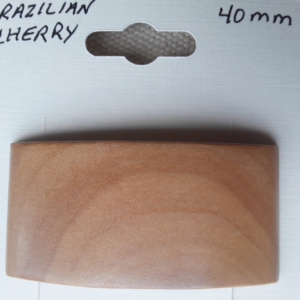 Brazilian Cherry Wooden Hair Barrette with French Clip available in various sizes