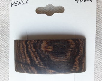 Wenge wood Hair Barrette with French Clip, available in various sizes