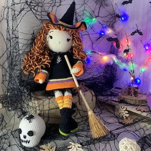 PDF Crochet HALLOWEEN Lovely WITCH the Cute Witch Doll -Amigurumi Witch Pattern, Witch Doll Crochet Pattern for your Halloween celebrations