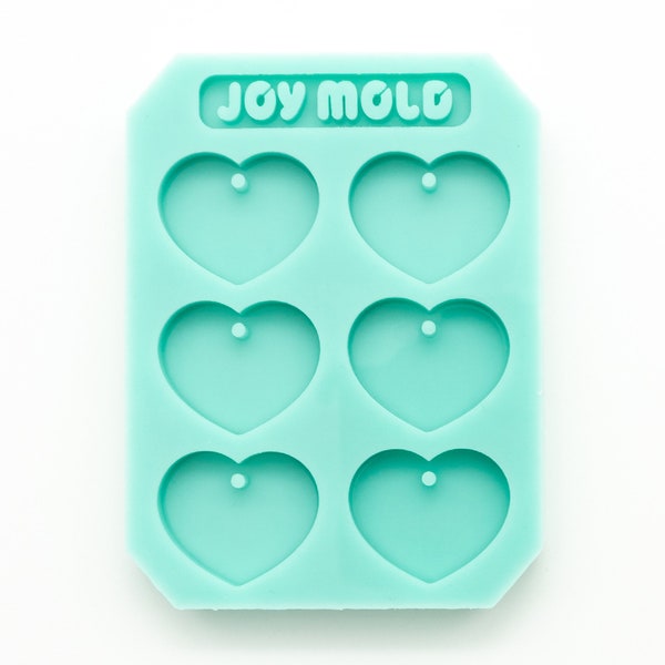 0.85" x 1" 4.5mm Deep Heart Silicone Mold Earring Mold Shiny Mold